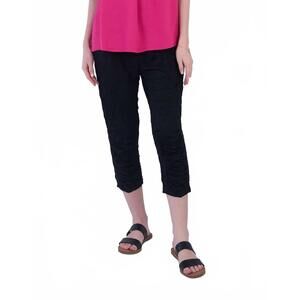 NEW SHANA APPAREL pull-on crinkle pants in black